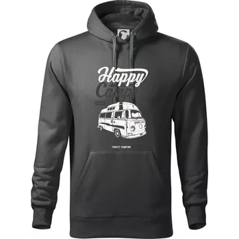Pánská mikina Happy Camper - Mikina pánská Cape s kapucí - 4XL ( Tmavá břidlice (šedá se zeleným nádechem) )