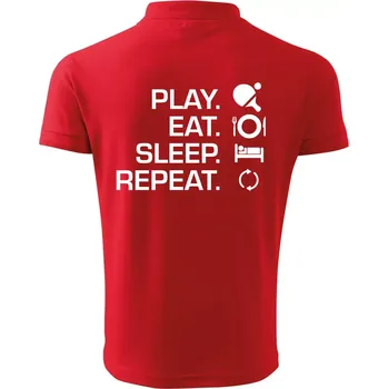 Pánská košile Stolní tenis - eat sleep - Polokošile pánská Pique Polo 203 - XL ( Červená )