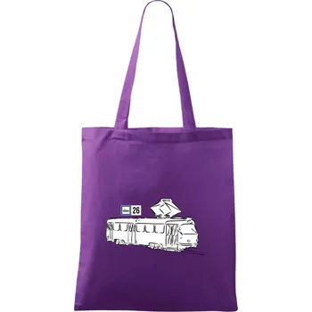 Tramvaj číslo 26 - Taška bavlněná - 42 x 38 cm ( Fialová )