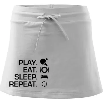 Dámská sukně Stolní tenis - eat sleep - Sportovní sukně - two in one - M ( Bílá )