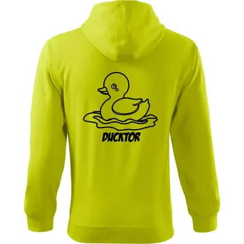 Pánská móda Ducktor - Mikina s kapucí na zip trendy zipper - XL ( Limetková )