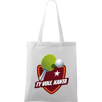 Stolní tenis - ty vole, kanta - Taška bavlněná - 42 x 38 cm ( Bílá )