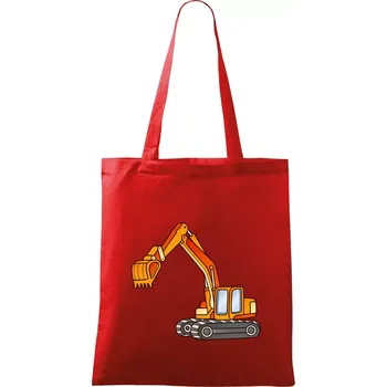 Bagr bez nápisu oranžový - Taška bavlněná - 42 x 38 cm ( Červená )