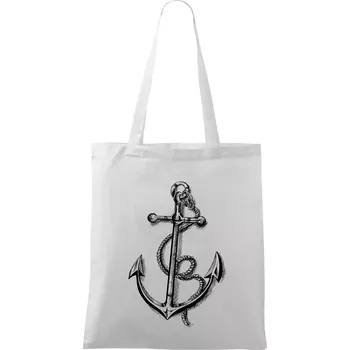 Kotva kreslená tužkou - Taška bavlněná - 42 x 38 cm ( Bílá )