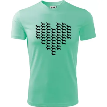Chlapecké oblečení Jezevčík - Srdce - Dětské triko sportovní (dresovina) - 134 cm/8 let ( Mátová )