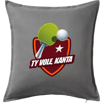 Polštář Stolní tenis - ty vole, kanta - Polštář 50x50 - 50x50 - Pouze potah ( Tmavě šedý melír )