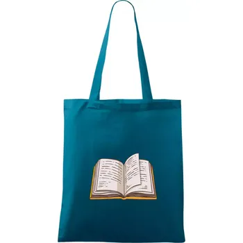Kniha barevná otevřená - Taška bavlněná - 42 x 38 cm ( Petrolejová )