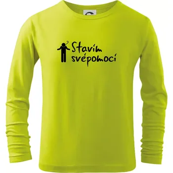 Dětská móda Stavím svépomocí - ikona - Triko dětské Long Sleeve - 134 cm/8 let ( Limetková )