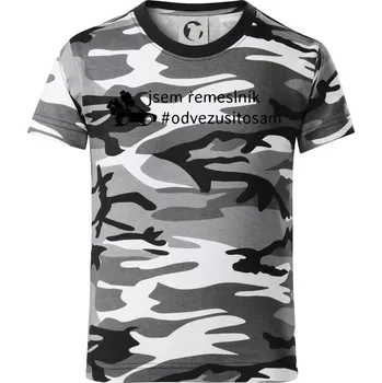 Chlapecké tričko Odvezu si to sám - Dětské maskáčové triko - 134 cm/8 let ( Šedý maskáč )