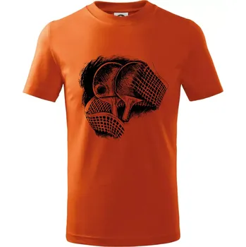 Chlapecké tričko Ping pong pálky a síť - Tričko dětské bavlněné - 146 cm/10 let ( Oranžová )