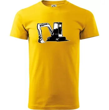 Pánské tričko Bagr bez nápisu černobílý - Triko extra velké (5-8XL) - 8XL ( Žlutá )