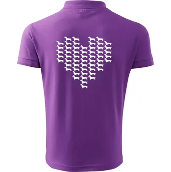 Pánská košile Jezevčík - Srdce - Polokošile pánská Pique Polo 203 - 3XL ( Fialová )