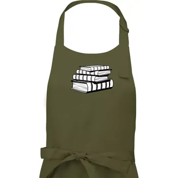 Kuchyňská zástěra Knihy černobílé na sobě - Pánská zástěra na vaření - Univerzální velikost ( Khaki )