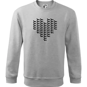 Chlapecké tričko Jezevčík - Srdce - Mikina Essential dětská - 146 cm/10 let ( Světlešedý Melír )