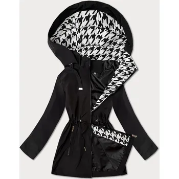 Dámská cargo bunda Tenká černá bunda s odepinatelnou kapucí a ozdobnou podšívkou, odstíny černé M (38) i392_25044-47