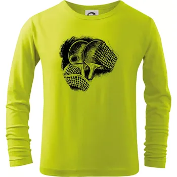 Dětská móda Ping pong pálky a síť - Triko dětské Long Sleeve - 122 cm/6 let ( Limetková )