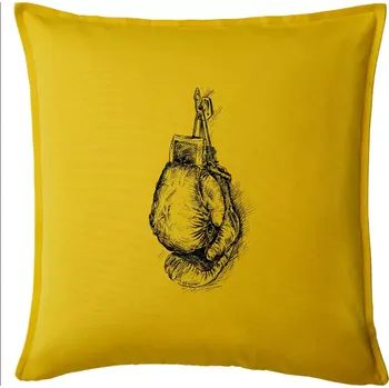 Polštář Boxerské rukavice kreslené na výšku - Polštář 50x50 - 50x50 - Pouze potah ( Žlutá )