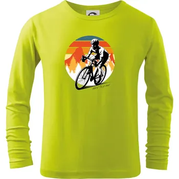 Dětská móda Cyklista - Mountains! This is it! - Triko dětské Long Sleeve - 158 cm/12 let ( Limetková )