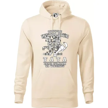 Pánská mikina Oslovuji mě Instalatér a táta - Mikina pánská Cape s kapucí - 4XL ( Mandlová )