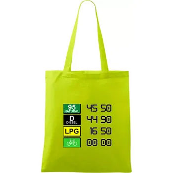 Kolo je eko ceny - Taška bavlněná - 42 x 38 cm ( Limetková )