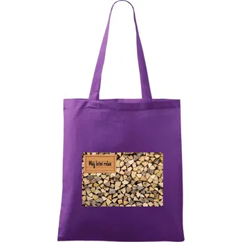 Dřevo - můj letní relax - Taška bavlněná - 42 x 38 cm ( Fialová )