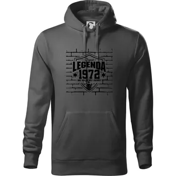 Pánská mikina Zedník - legenda - 1972 - Mikina pánská Cape s kapucí - XL ( Ocelově šedá )