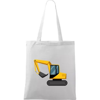 Bagr bez nápisu z boku - Taška bavlněná - 42 x 38 cm ( Bílá )