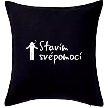 Polštář Stavím svépomocí - ikona - Polštář 50x50 - 50x50 - Pouze potah ( Černá )