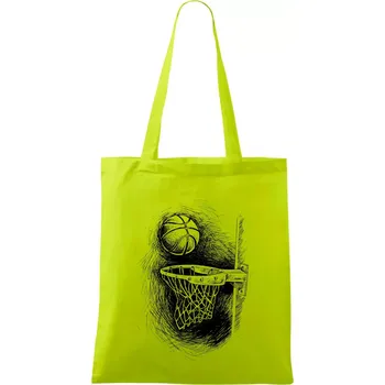 Nákupní taška Basketball - kresba tužkou - Taška bavlněná - 42 x 38 cm ( Limetková )