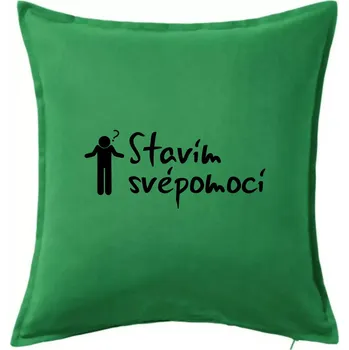 Polštář Stavím svépomocí - ikona - Polštář 50x50 - 50x50 - Pouze potah ( Středně zelená )