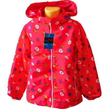 Kugo Dívčí bunda KVĚTINY jaro-podzim s fleece podšitím Barva: Růžová, Velikost: 146/152