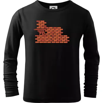 Chlapecké tričko Legendární zedník 70 - Triko dětské Long Sleeve - 146 cm/10 let ( Černá )