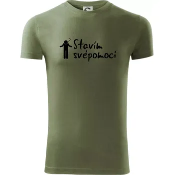 Pánské tričko Stavím svépomocí - ikona - Viper FIT - Pánské zůžené tričko - 2XL ( Khaki )