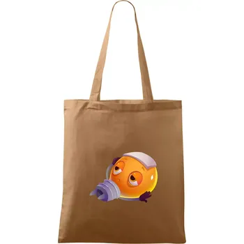 Nákupní taška Žárovka čte knihu - Taška bavlněná - 42 x 38 cm ( Cappuccino )