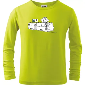 Dětská móda Tramvaj číslo 9 - Triko dětské Long Sleeve - 158 cm/12 let ( Limetková )