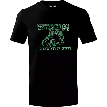 Chlapecké tričko Od narození zemědělec, mám to v krvi - Tričko dětské bavlněné - 98 cm / 2 roky ( Černá )