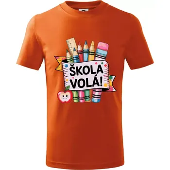 Chlapecké oblečení Škola volá - barevné - Tričko dětské bavlněné - 98 cm / 2 roky ( Oranžová )