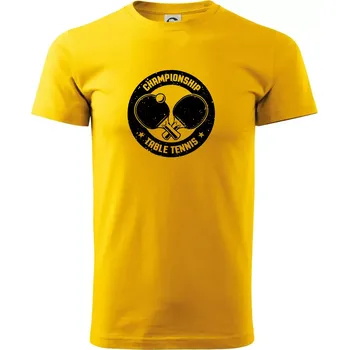Pánské tričko Championship Table tennis - kulatý - Triko extra velké (5-8XL) - 7XL ( Žlutá )