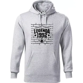 Pánská mikina Zedník - legenda - 1992 - Mikina pánská Cape s kapucí - 2XL ( Světlešedý Melír )