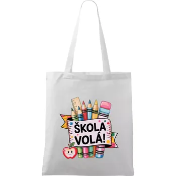 Škola volá - barevné - Taška bavlněná - 42 x 38 cm ( Bílá )