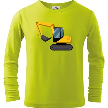 Dětská móda Bagr bez nápisu z boku - Triko dětské Long Sleeve - 158 cm/12 let ( Limetková )