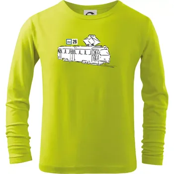 Tramvaj číslo 26 - Triko dětské Long Sleeve - 122 cm/6 let ( Limetková )