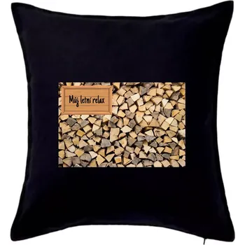 Polštář Dřevo - můj letní relax - Polštář 50x50 - 50x50 - Pouze potah ( Černá )