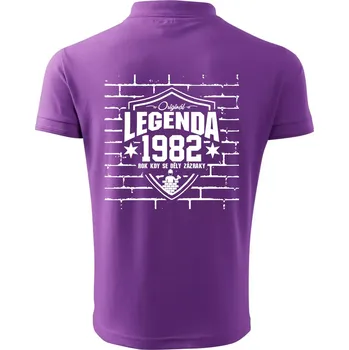 Pánská košile Zedník - legenda - 1982 - Polokošile pánská Pique Polo 203 - M ( Fialová )