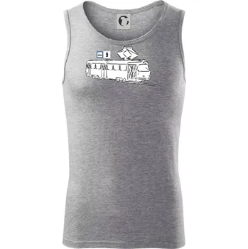 Tramvaj číslo 9 - Tílko pánské Core - L ( Tmavě šedý melír )