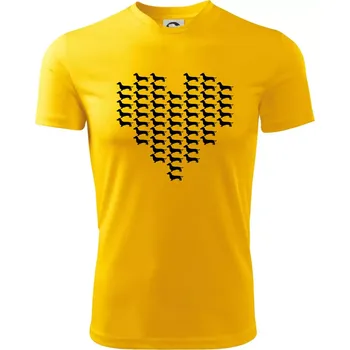 Jezevčík - Srdce - Dětské triko sportovní (dresovina) - 158 cm/12 let ( Žlutá )