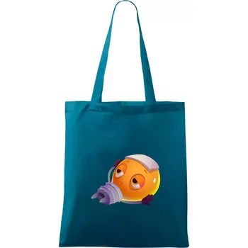 Žárovka čte knihu - Taška bavlněná - 42 x 38 cm ( Petrolejová )