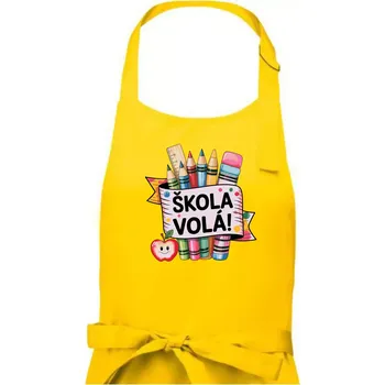 Kuchyňská zástěra Škola volá - barevné - Dámská zástěra na vaření - Univerzální velikost ( Žlutá )