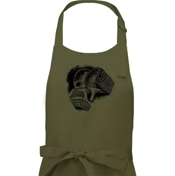 Kuchyňská zástěra Ping pong pálky a síť - Pánská zástěra na vaření - Univerzální velikost ( Khaki )