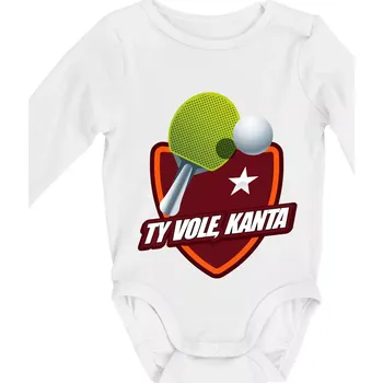 Kojenecký body Stolní tenis - ty vole, kanta - Body kojenecké s dlouhým rukávem - Dlouhý r. do 3 měs ( Bílá )